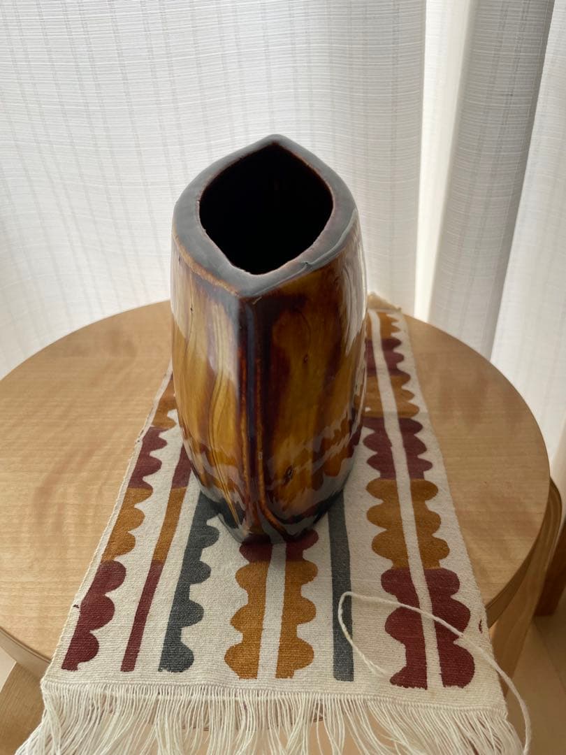 舩木研兒　花生　鐵鉛釉花生　共箱　民藝　出西窯　武内晴二郎