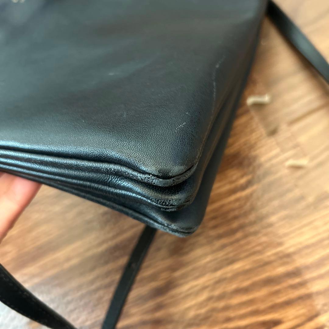 CÉLINE 黒 レザー ショルダーバッグ