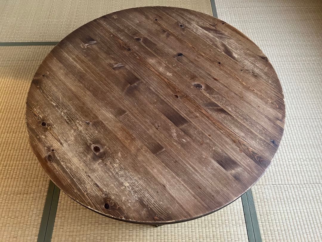 円形木製座卓 ダークブラウン