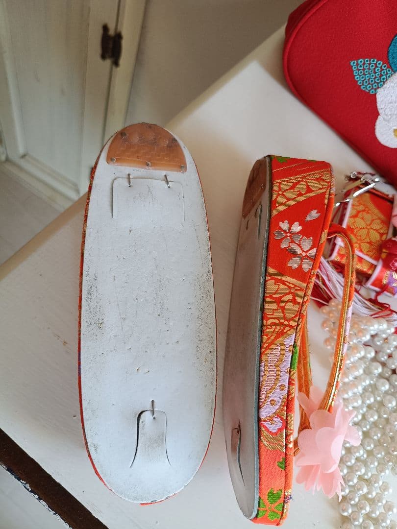 専用です☆レトロポップ調の着物と作り帯セット☆７歳七五三