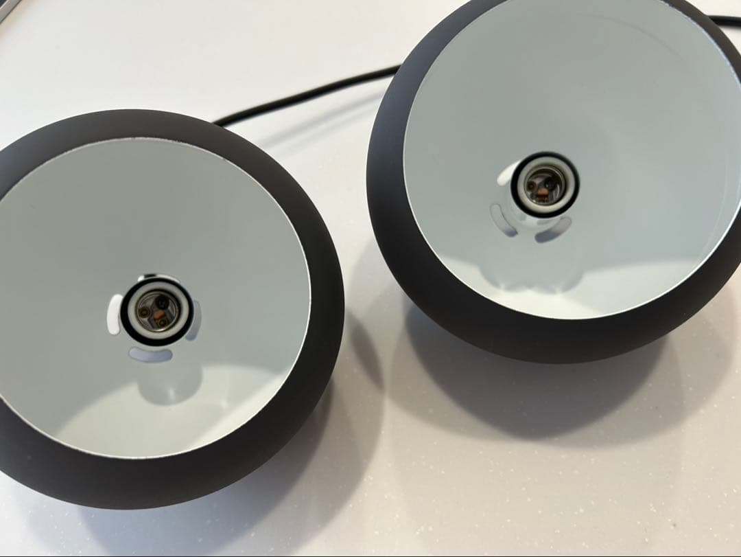 グレー 球形 ペンダントライト2個セット