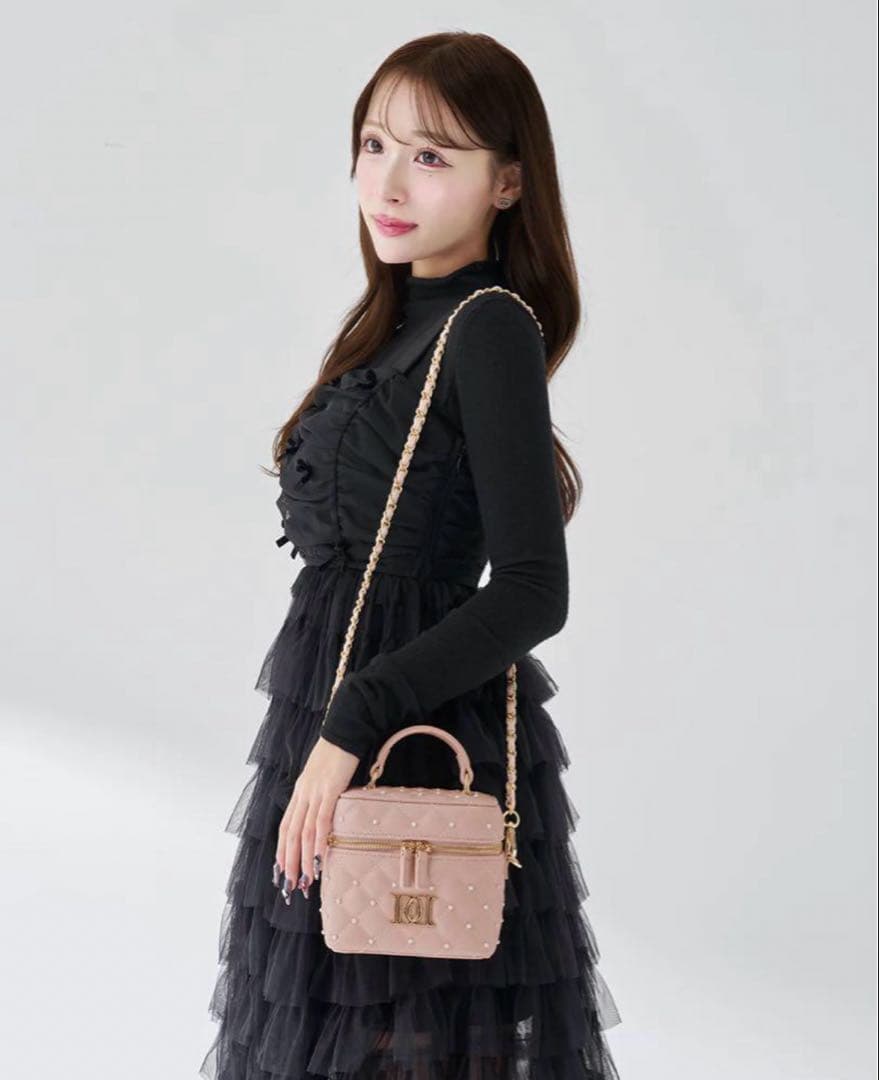 Darich 【ゴールドパーツ】キルティングパールスクエアミニバッグ PNK