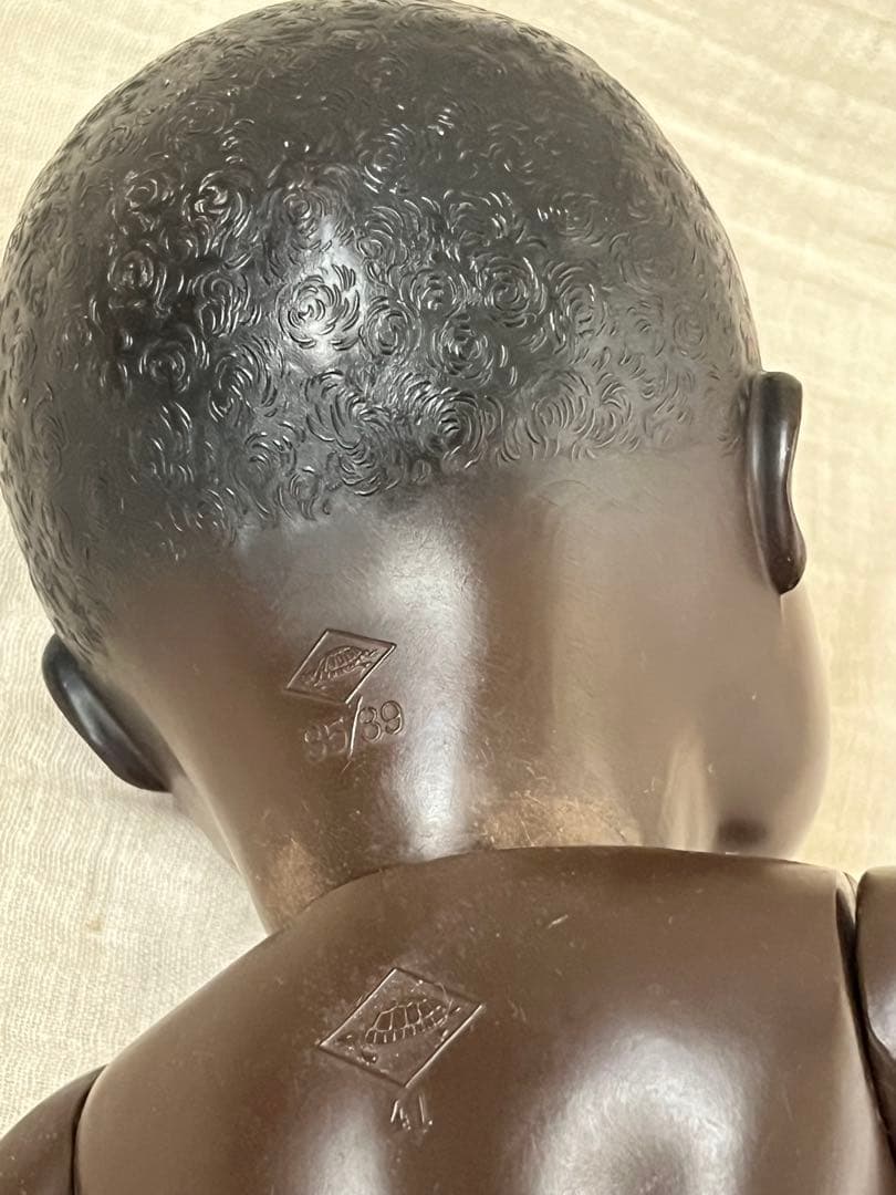 ドイツアンティークヴィンテージブラック褐色肌ドール人形ビスクドールベビーレトロ