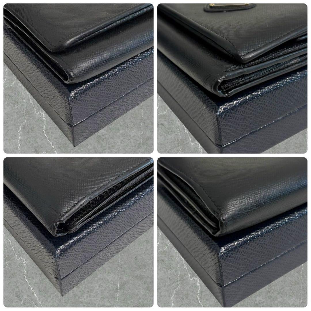 美品✨ PRADA プラダ 三つ折り財布 サフィアーノ 三角ロゴ