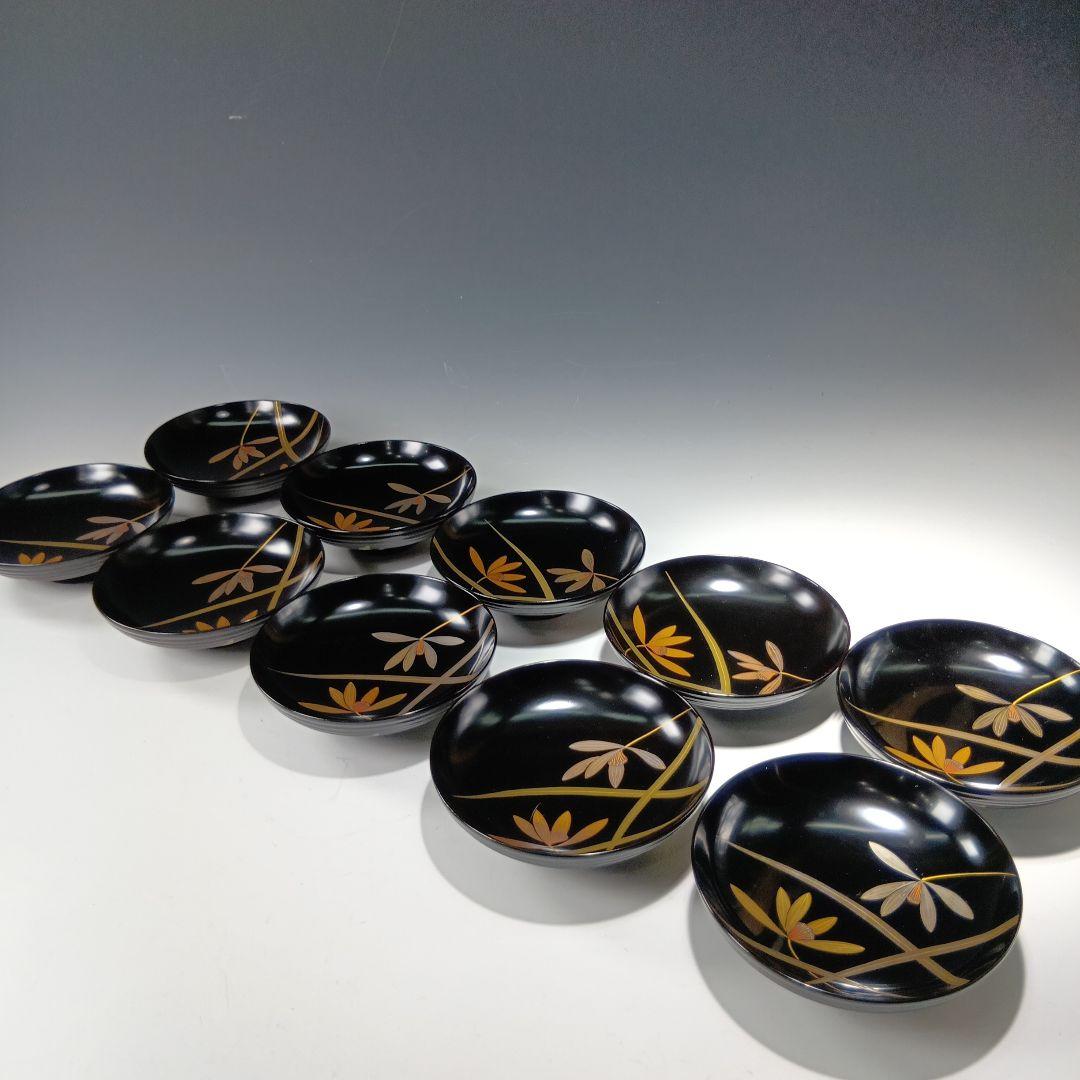 最終値下げ！茶道具　懐石道具　木製蒔絵お碗10客