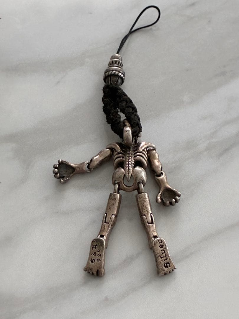 レア　ガイコツキーホルダー　★骸骨 ドクロ スカル 髑髏　シルバー925★50g