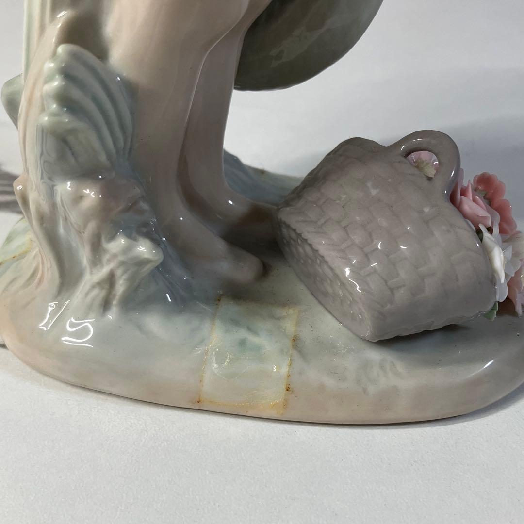 LLADRO リヤドロ 1285 帽子を持つ少女 花籠 フィギュリン 箱付