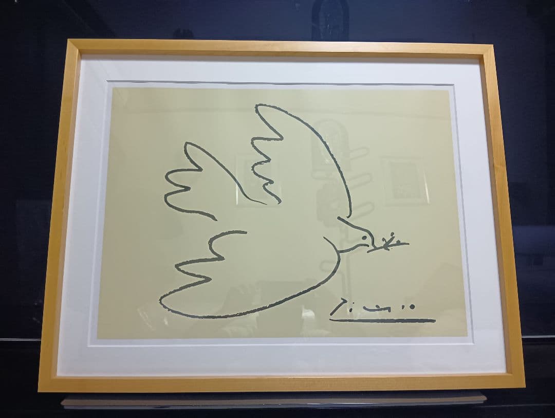 人気　美品　パブロ・ピカソ　Dove of Peace　ポスター　ウッドフレーム