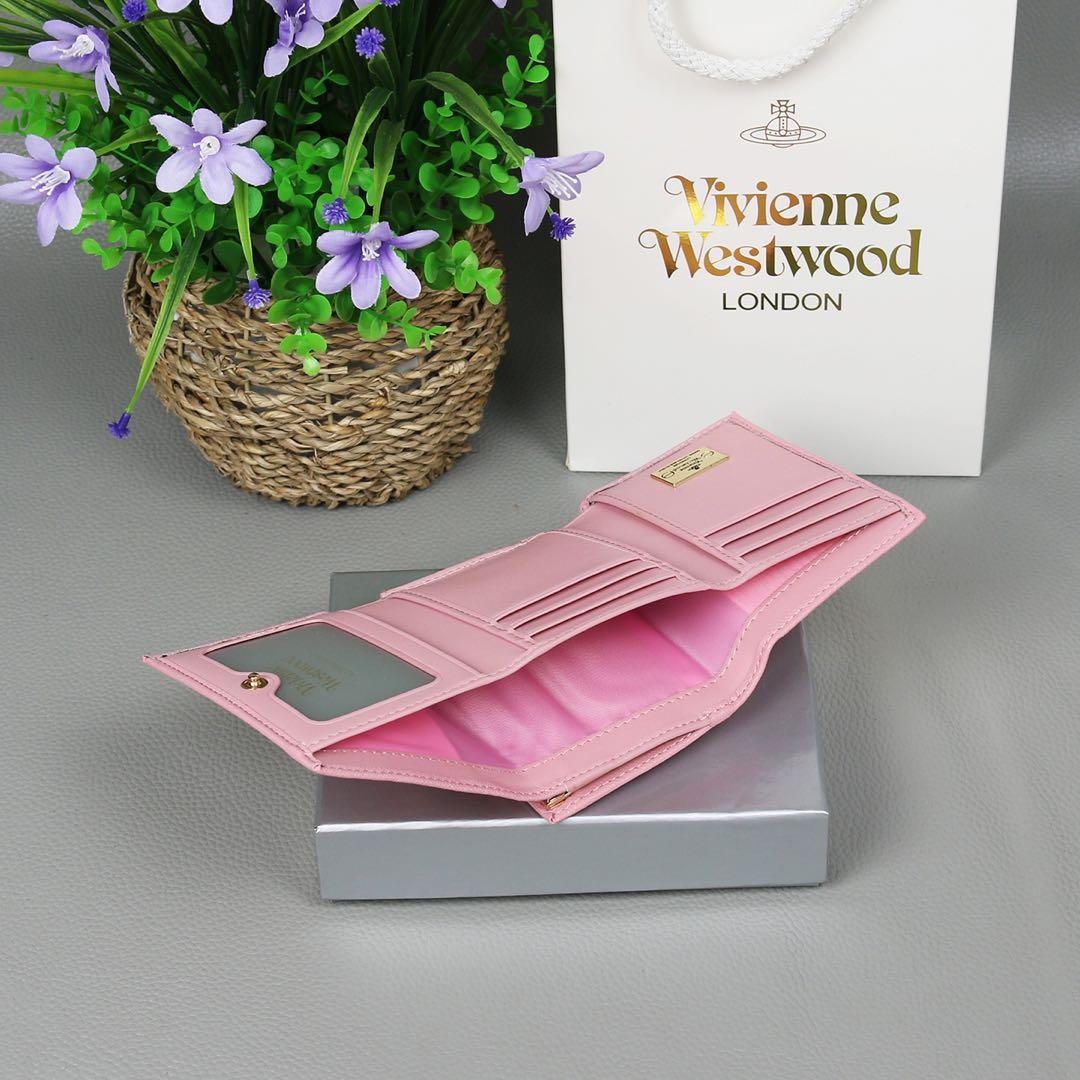 Vivienne Westwoodヴィヴィアン 三つ折り財布 レザー ピンクq1