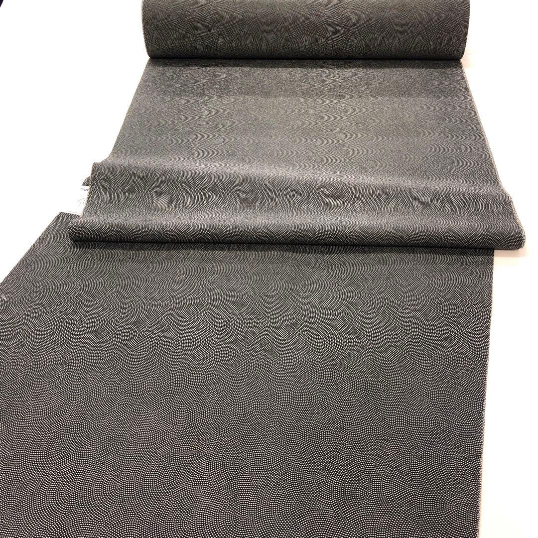 新品 東レ シルック 小紋 反物 江戸小紋 鮫 鮫小紋 黒