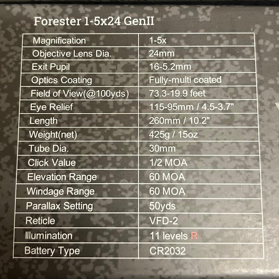 VECTOR OPTICS フォレスター　GEN2