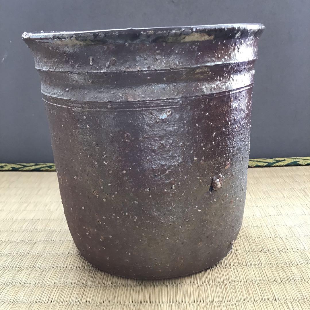 人間国宝　常滑焼棒ノ先建水　三代　山田常山　妙玄斎書付　栞　共箱　S181KS