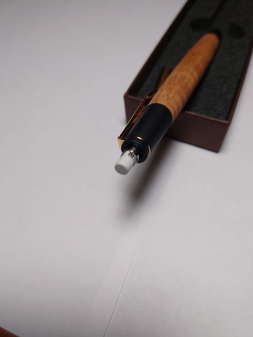 ボナン　ボナンペン　栃縮杢　真鍮金具　芯径0.5 シャープペンシル