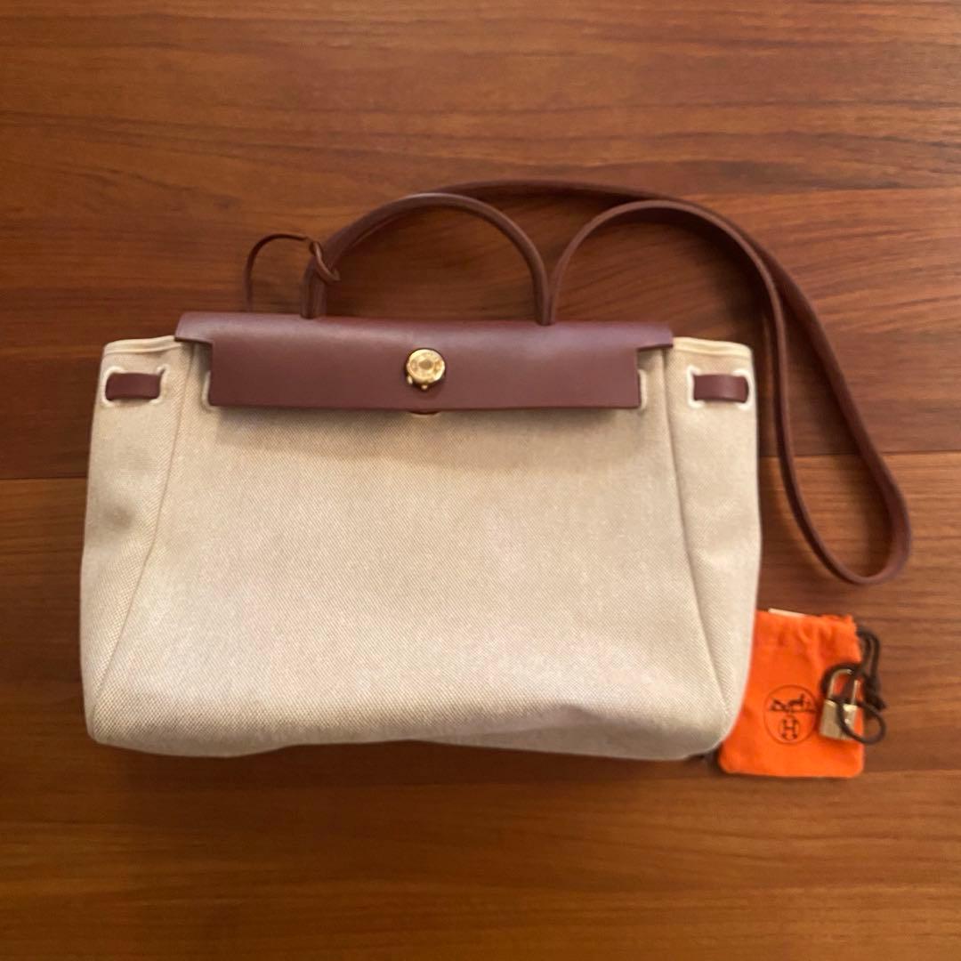 HERMES エルメス エールバッグ キャンバス ハンドバッグ