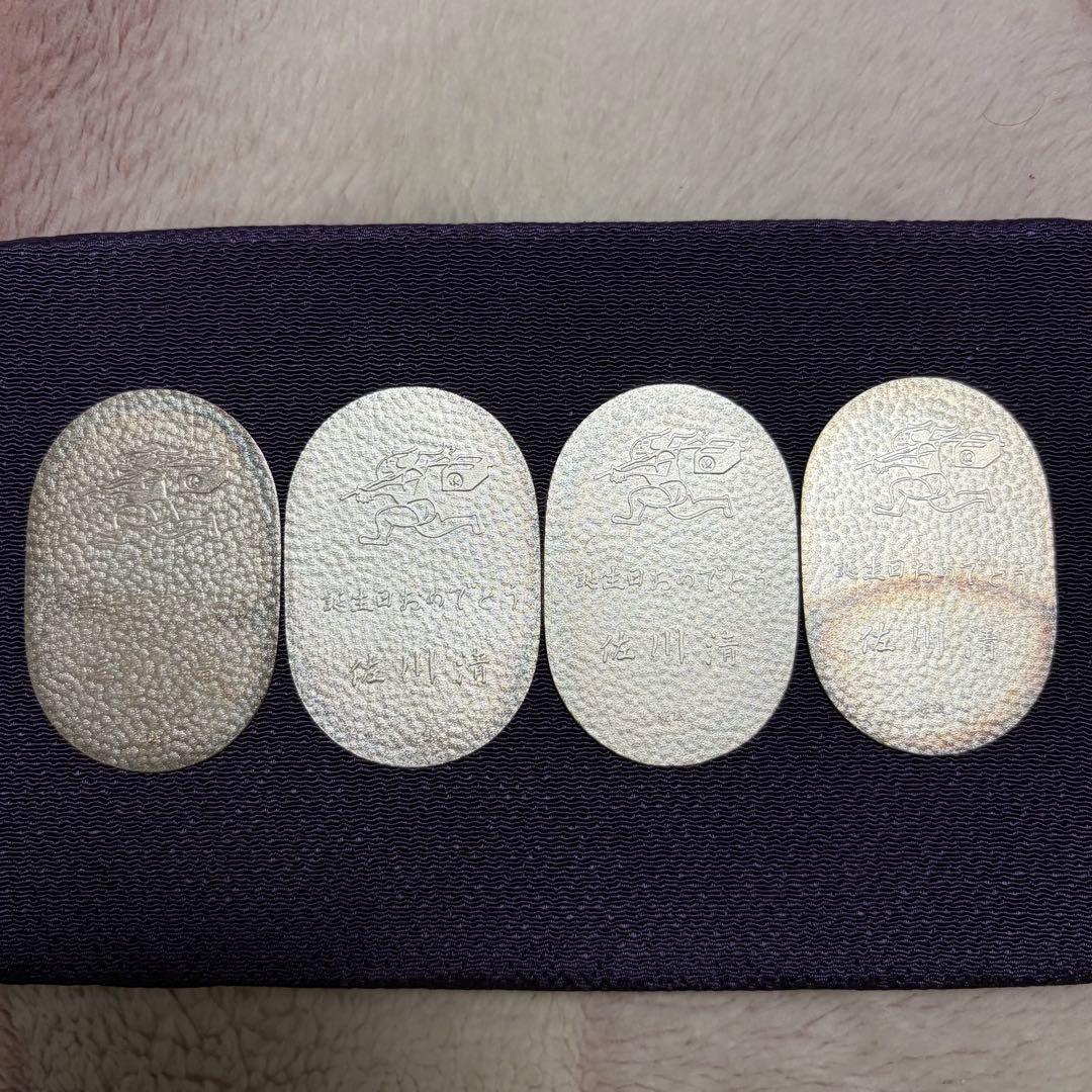 純銀小判 20g×4枚 計80g 紙ケース入り 記念小判 銀製