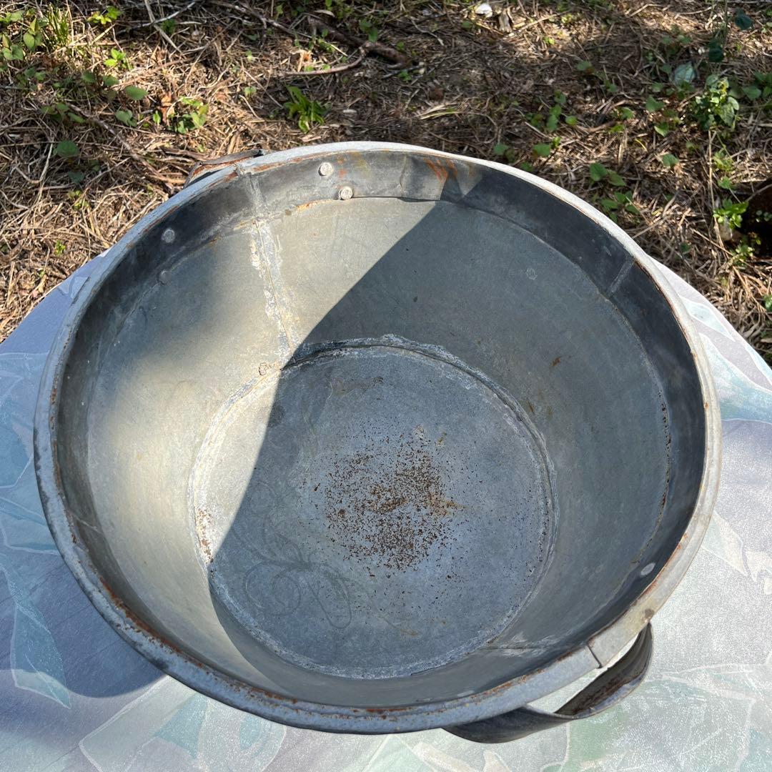 アンティーク　ブリキプランター　一部真鍮製