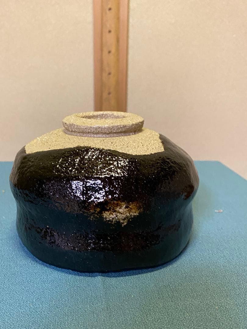 茶道具/黒茶碗　小川長楽 『黒 松声』 鵬雲斎書付