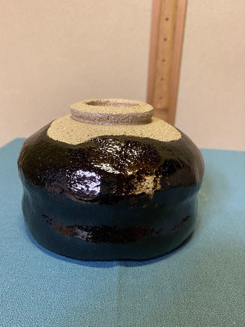 茶道具/黒茶碗　小川長楽 『黒 松声』 鵬雲斎書付