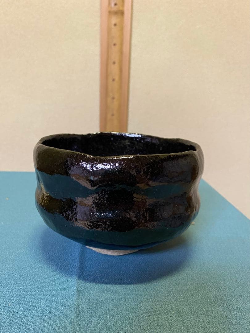 茶道具/黒茶碗　小川長楽 『黒 松声』 鵬雲斎書付