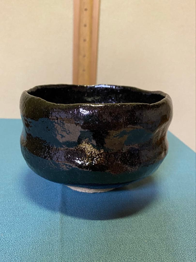 茶道具/黒茶碗　小川長楽 『黒 松声』 鵬雲斎書付