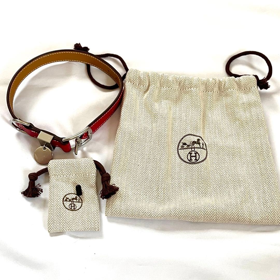 【美品】HERMES エルメス 犬用首輪 トレス レッド