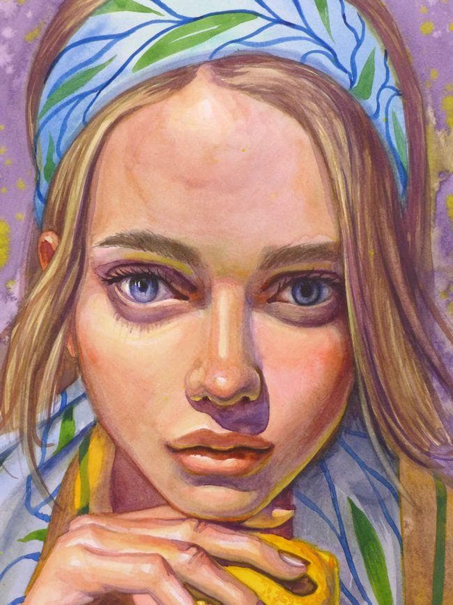 イラスト　原画　「レモンとの娘」