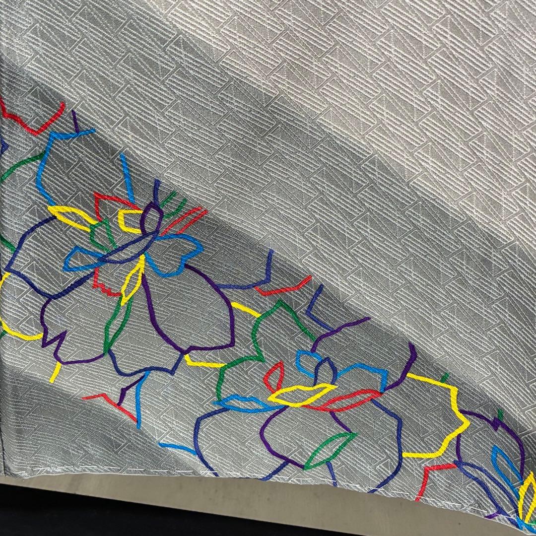 D74 訪問着 斎藤三才 やまと誂 薔薇 正絹着物 袷 しつけ糸付き未使用極美品