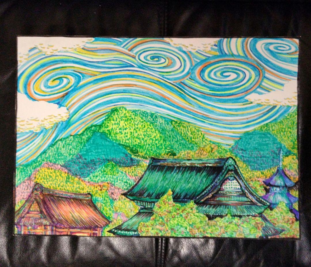 風景画（長野市 善光寺）