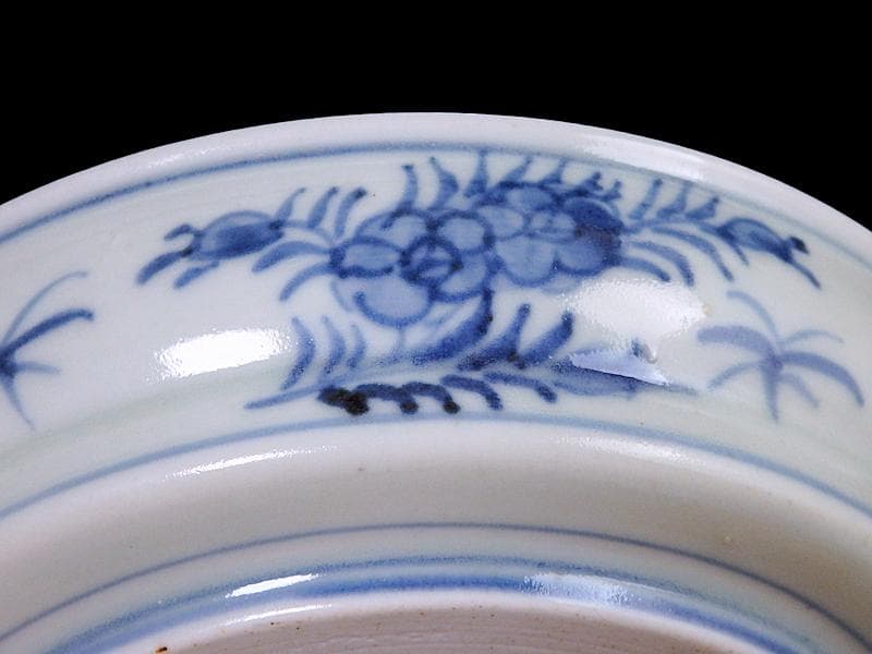 古伊万里　染付　松に山水の図　膾皿　5寸皿　C996AS-CVo