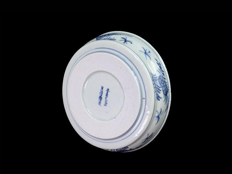 古伊万里　染付　松に山水の図　膾皿　5寸皿　C996AS-CVo