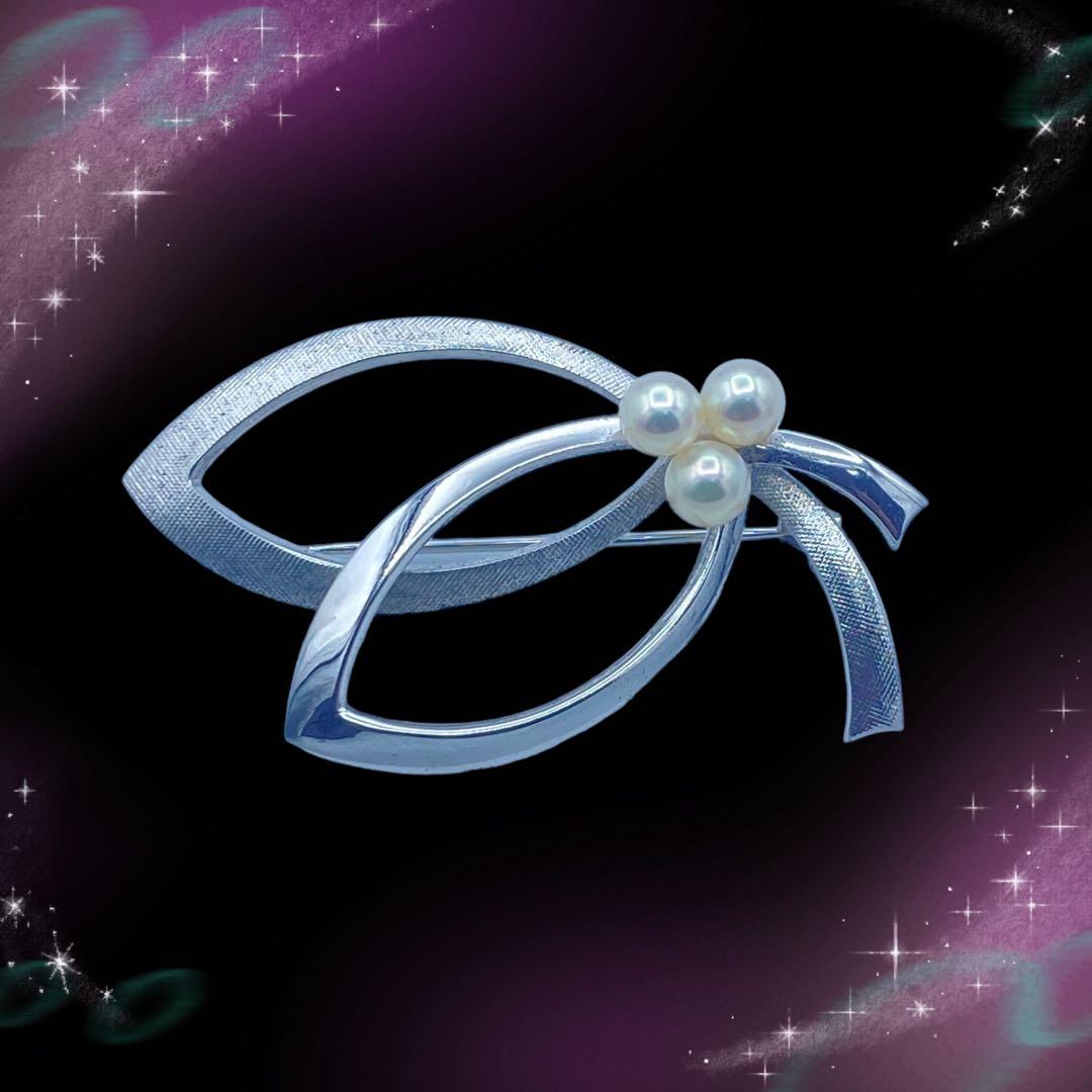 《美品》　ミキモト　パール　ブローチ　SV925 （AE465）