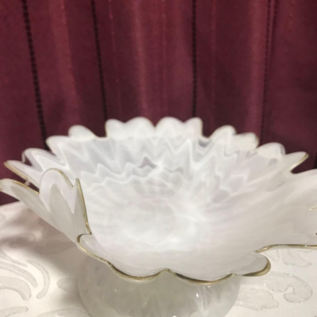 デザインガラスのコンポート☆フランス製　新品未使用品‼️