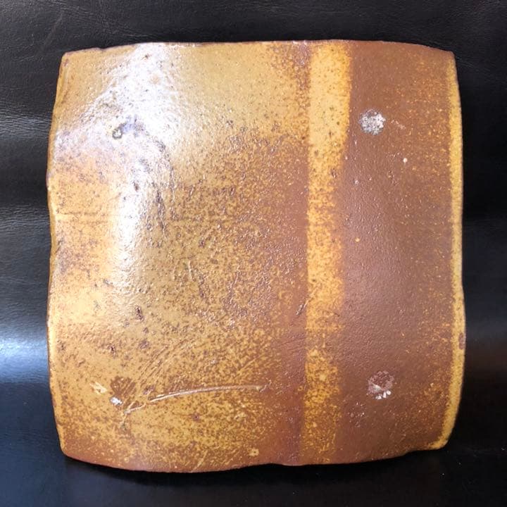 古美術品◼️お茶室よりステキな雰囲気の菓子皿が出てきました、茶道具、備前焼、角皿