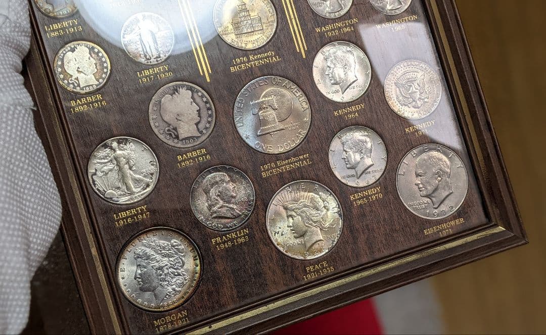 アメリカ 銀貨 US Type Coin Set 20世紀 古銭 硬貨 フレーム