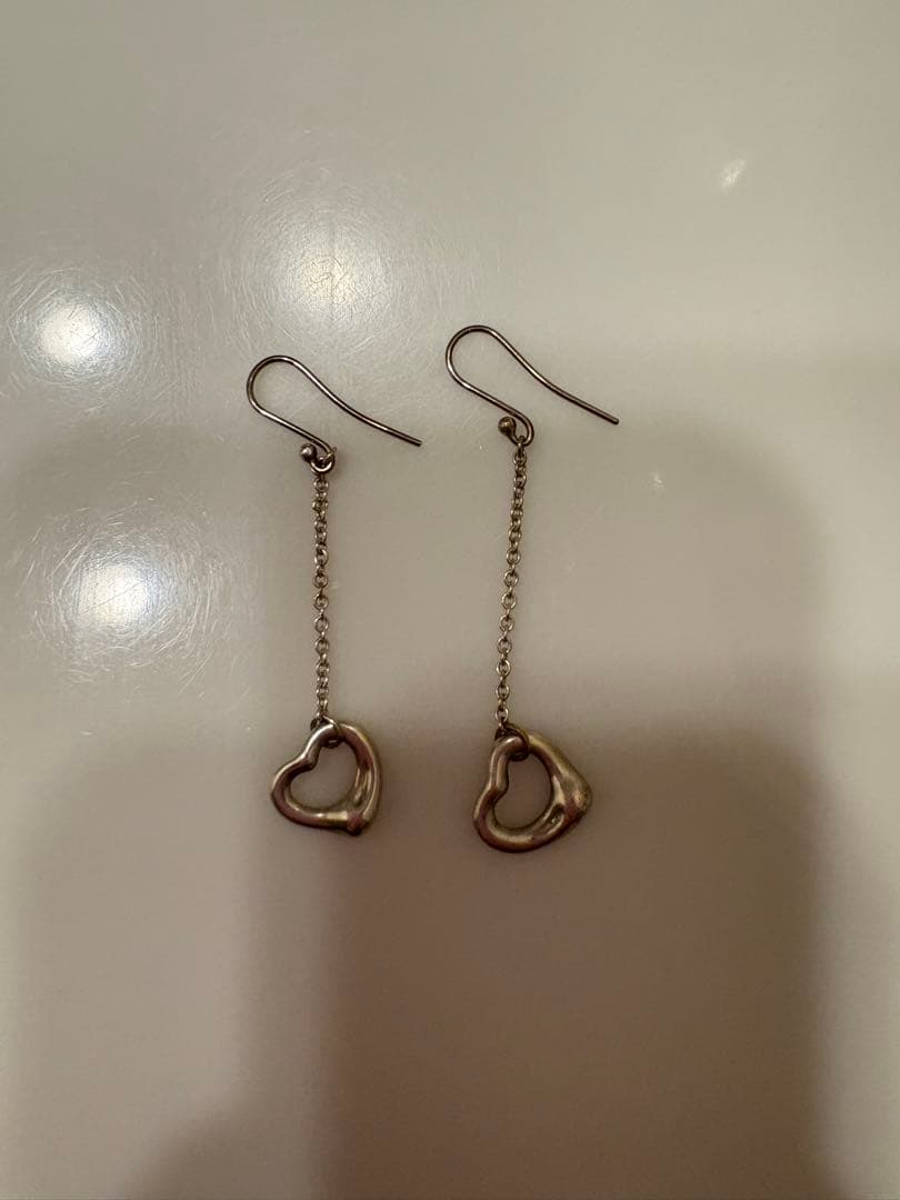 ティファニーシルバー ハート型 チェーンピアス