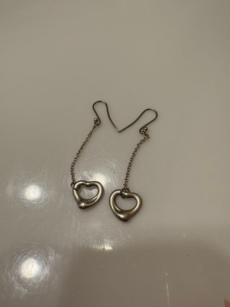 ティファニーシルバー ハート型 チェーンピアス