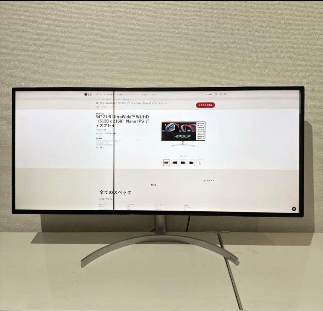 さかなちんあなごさま専用LG 34WK95U-W ジャンク 縦線あり 5K2K