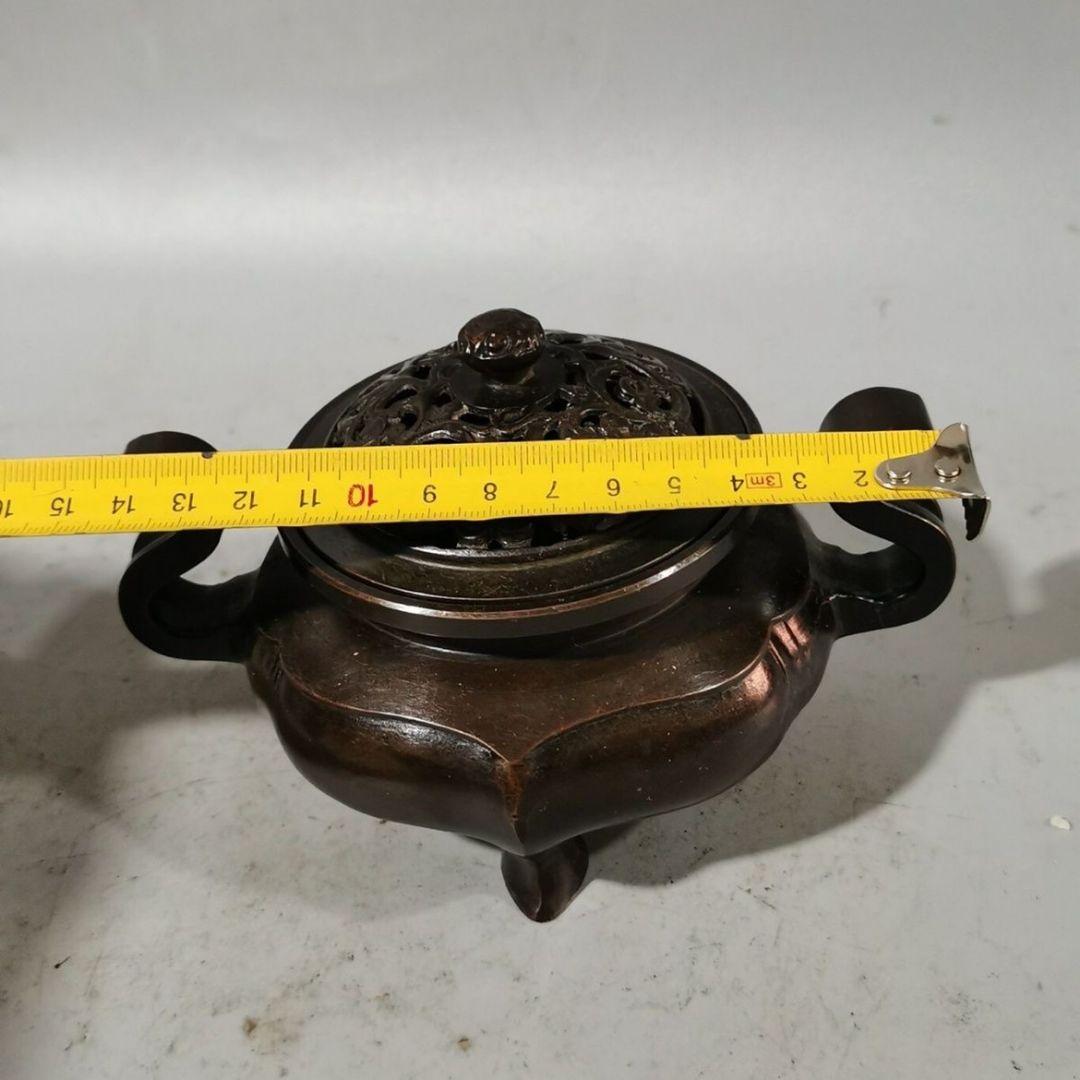 銅器 海棠薫香炉 仏具 室内檀香炉 茶道香炉 装飾品 工芸品 置物