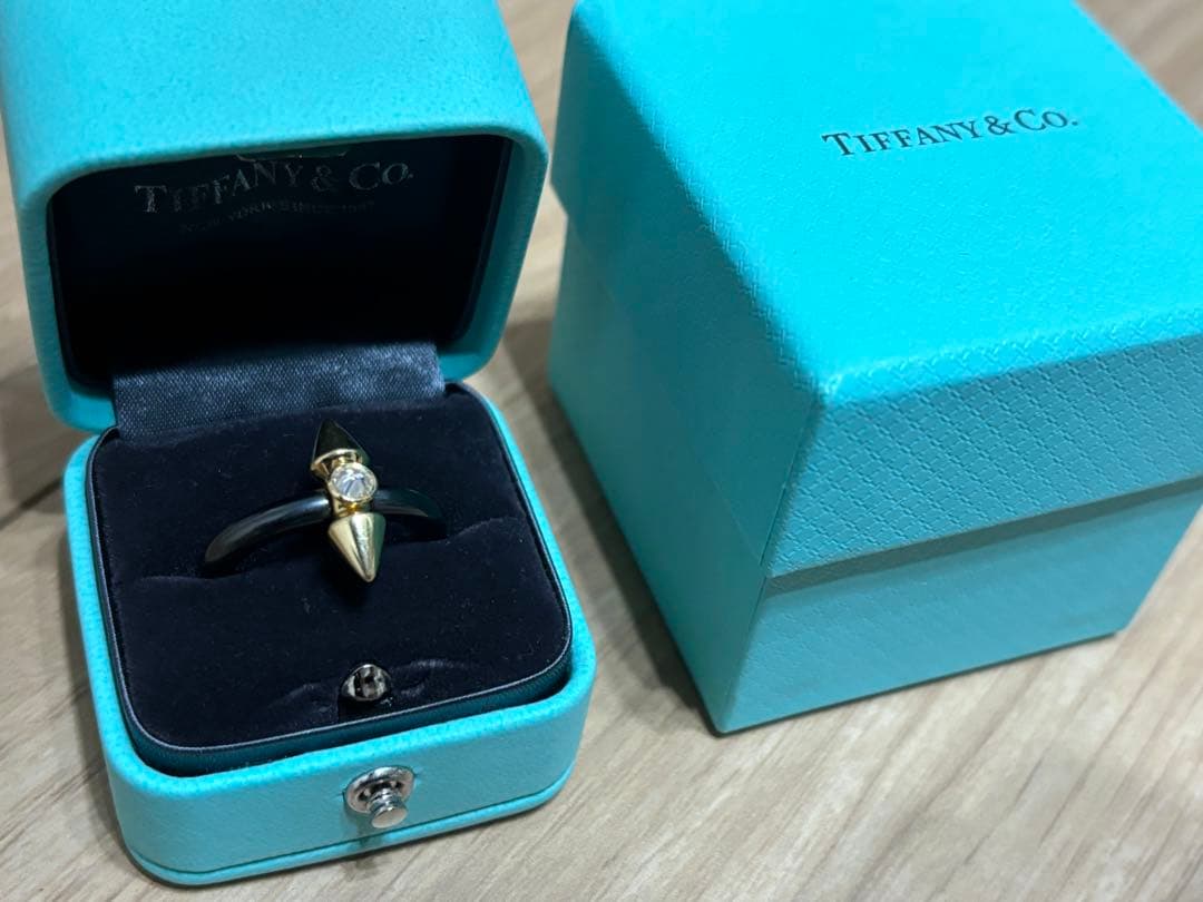 Tiffany タイタンリング15号/チタン 18Kゴールド ダイヤ