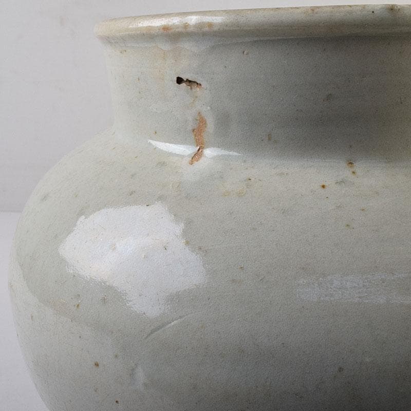 朝鮮美術　李朝　高麗白磁　丸壺　壷　D　R8647H