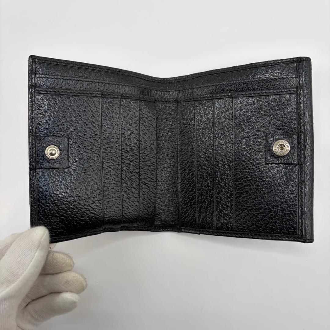 希少✨GUCCI シェリーライン 二つ折り財布 ユニセックス ブラック レザー