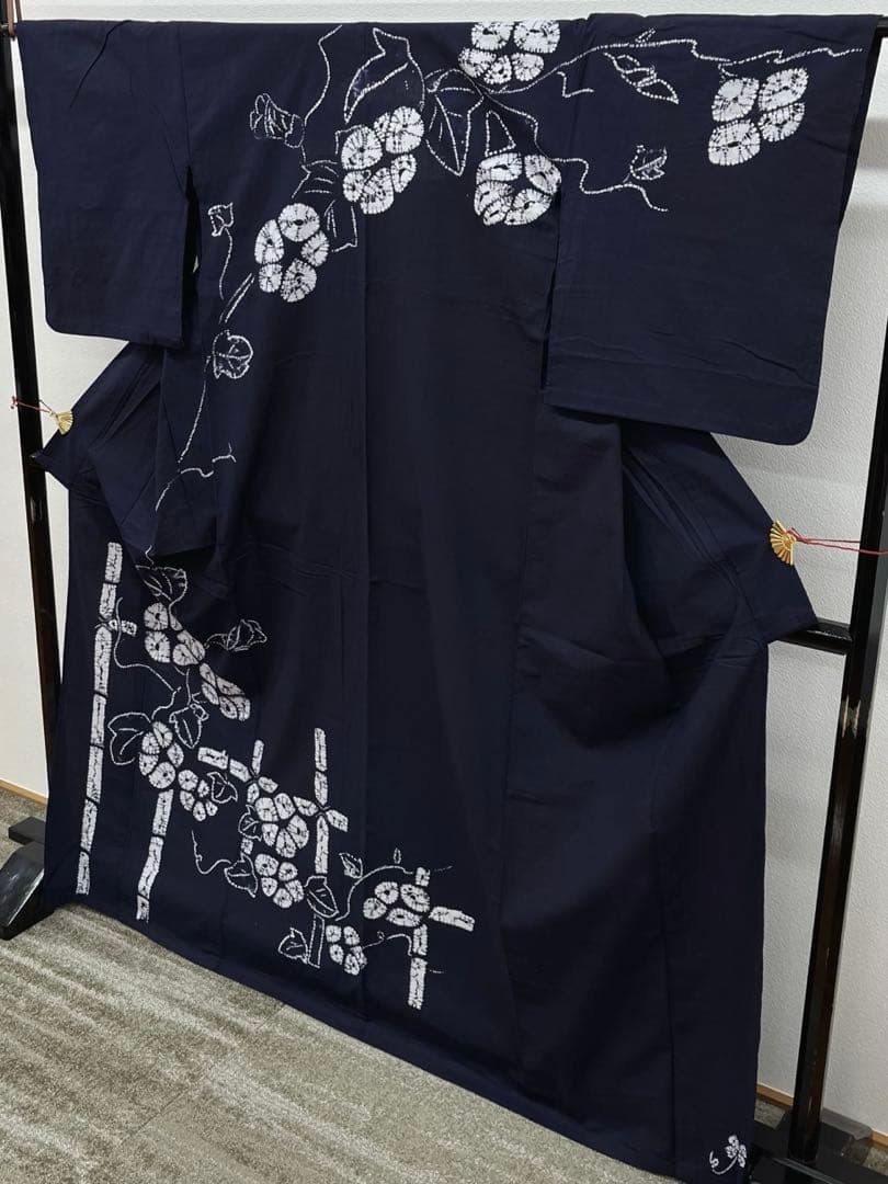 絞り 浴衣 アサガオ 絵羽浴衣 綿 夏物 NY038