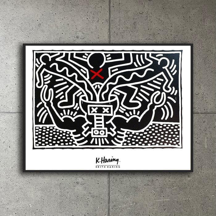額装済/Untitled 1985（キース ヘリング）