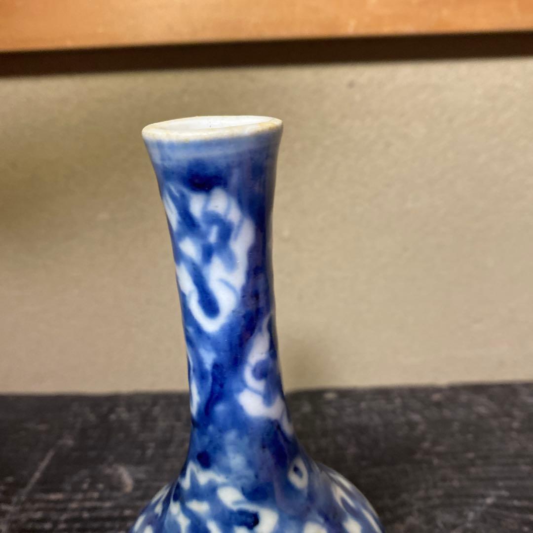 清朝染付徳利　中国古玩