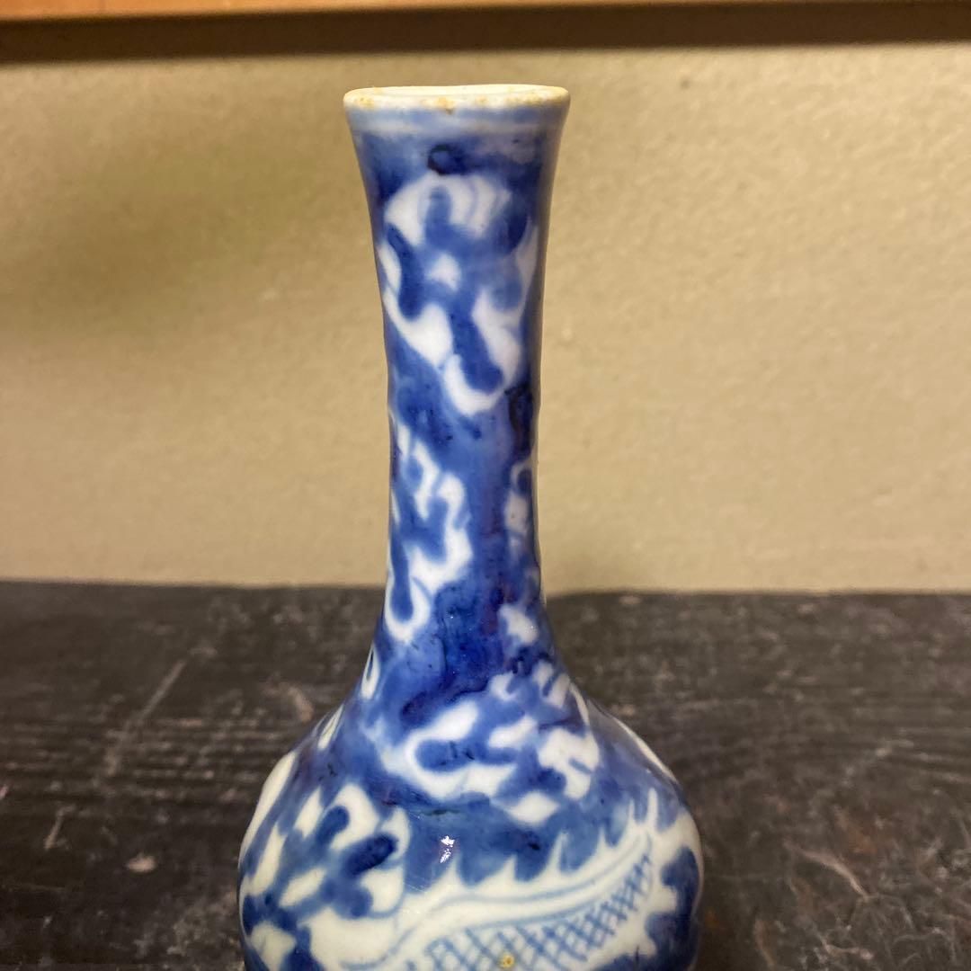 清朝染付徳利　中国古玩