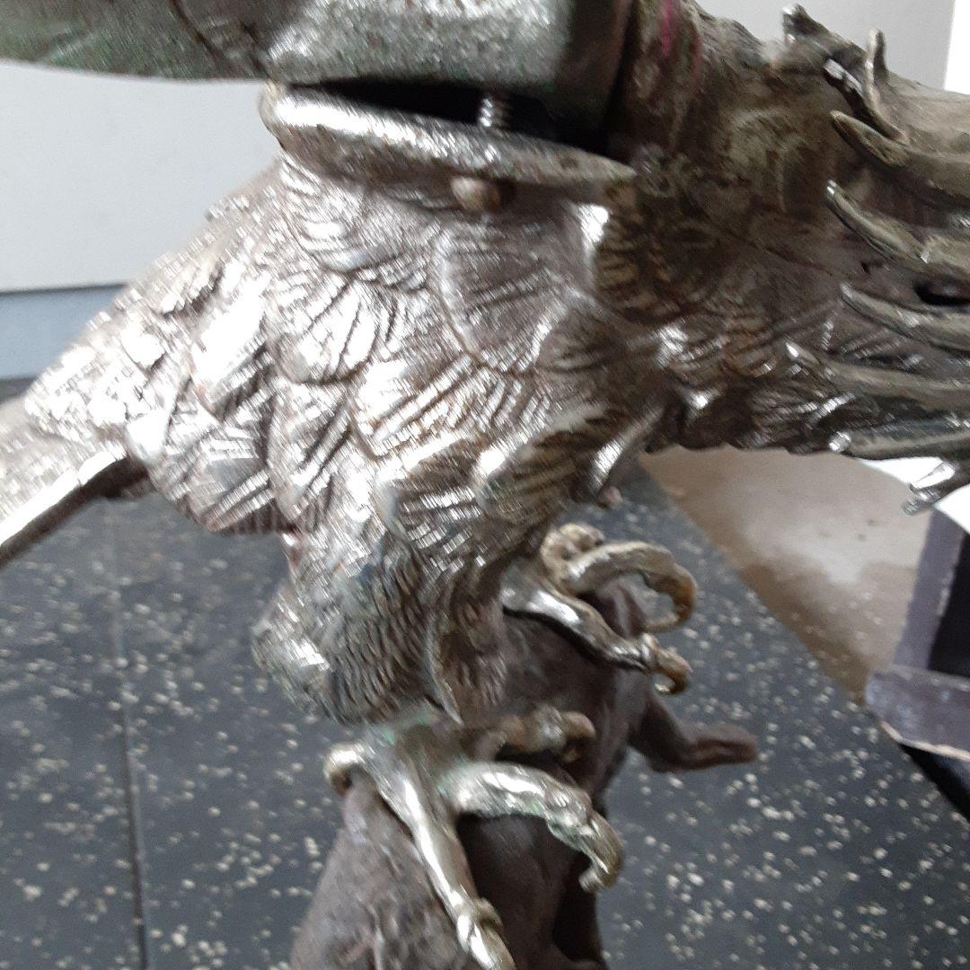希少珍品　大きな鷲の銅製品置物　金シルバー
