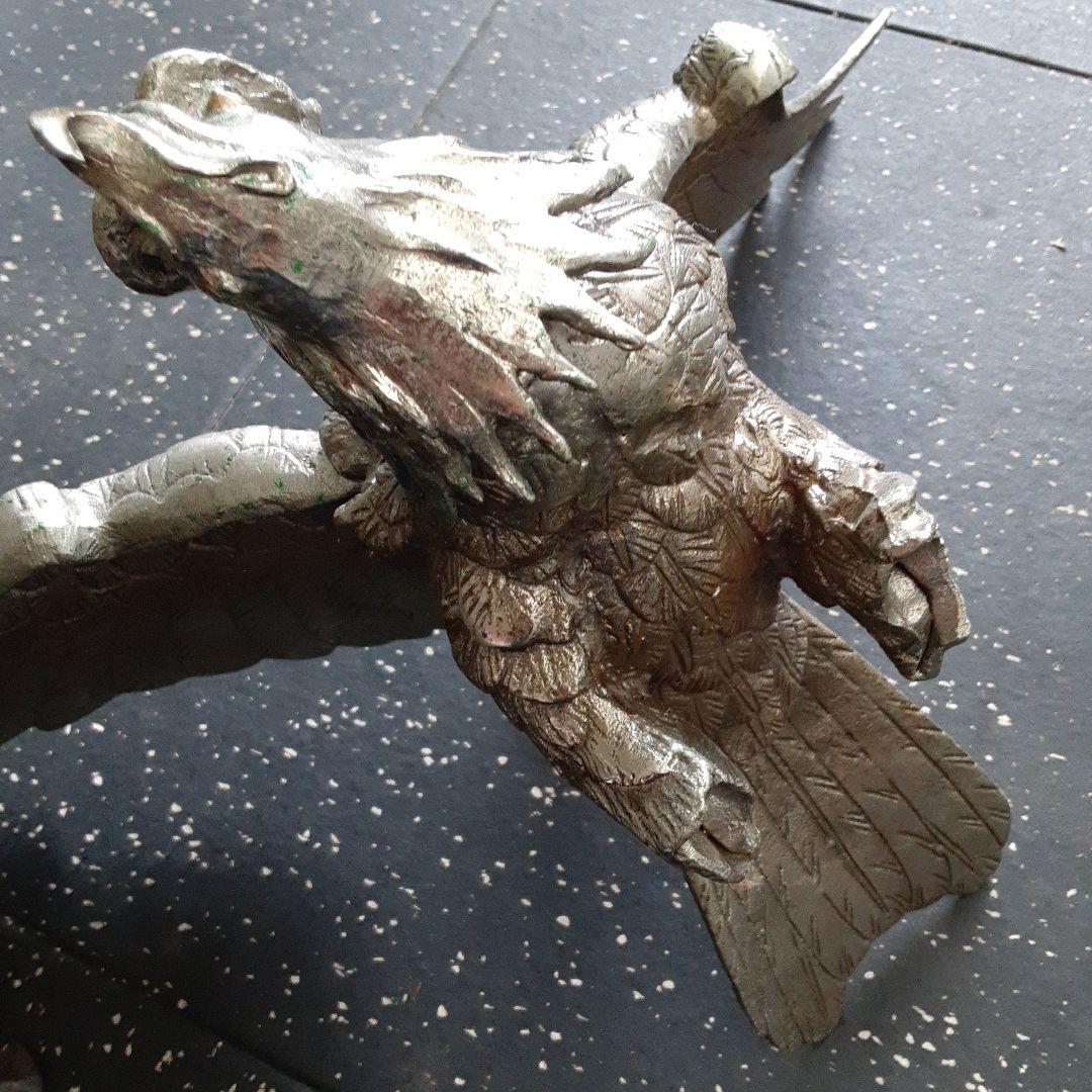 希少珍品　大きな鷲の銅製品置物　金シルバー
