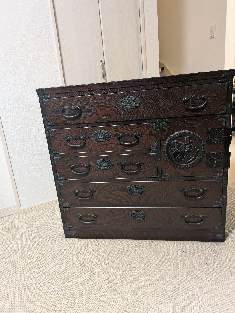 青木産業　箪笥　民芸家具　チェスト　整理箪笥　鍵付き