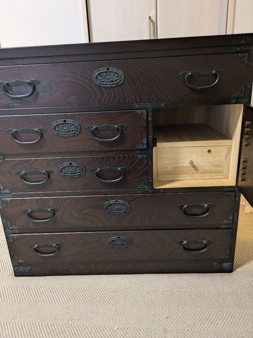 青木産業　箪笥　民芸家具　チェスト　整理箪笥　鍵付き