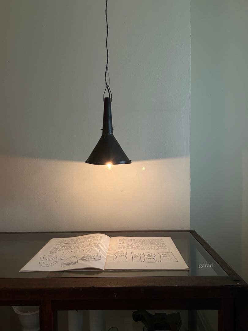 ワイヤーレール照明　古道具照明長さ調整　ワイヤーフック照明 ペンダントライト